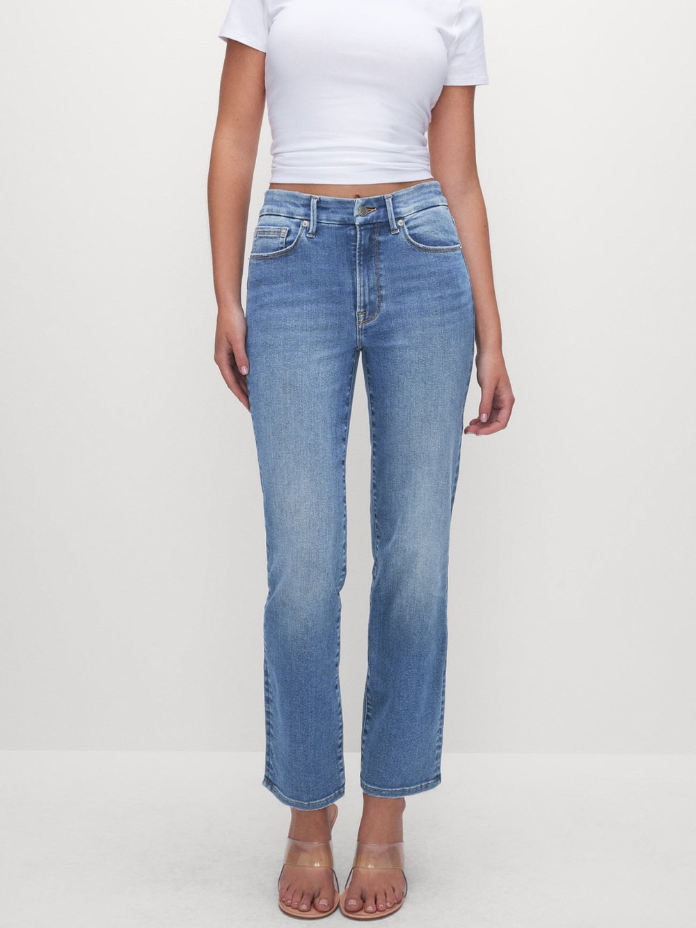 Good American Always Fits Good Legs Straight Jeans NWT